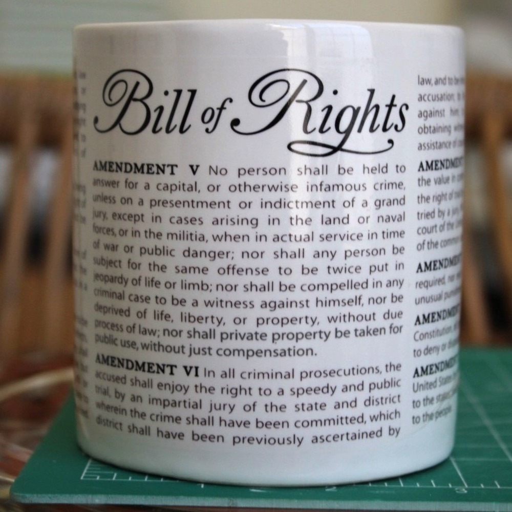 Unemployed Philosophers Guild Disappearing Civil Liberties Bill of Rights Mug